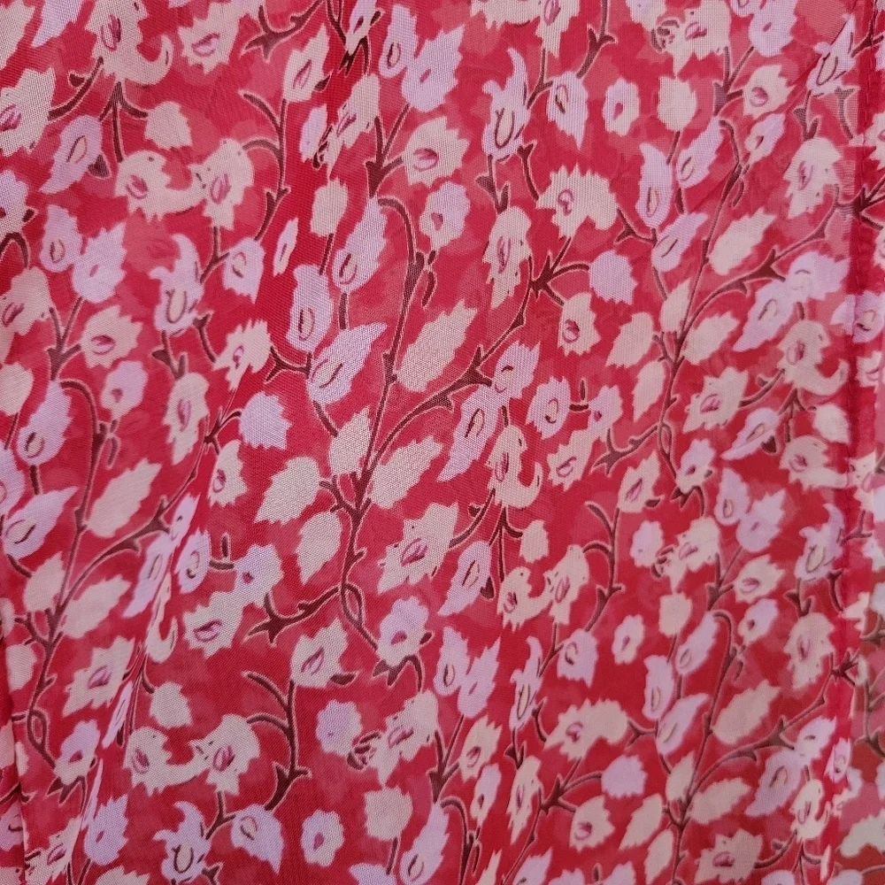 New A.n.a. Sheer Floral Wrap  Open Duster.